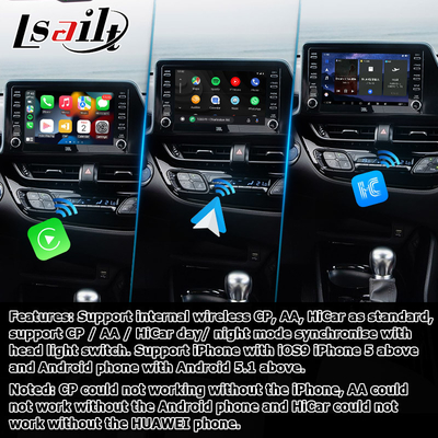 Toyota C-HR CHR Android 13 multimedia interface with wireless android auto carplay