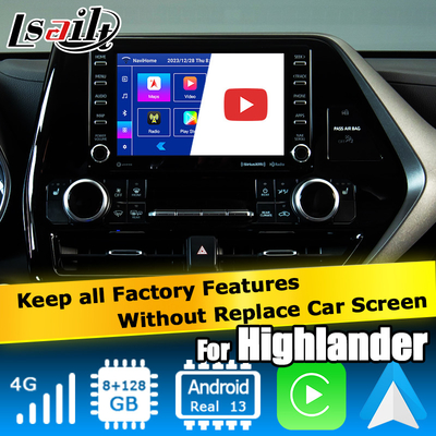 Car Video Interface wireless carplay android auto Android 13 TOYOTA Highlander