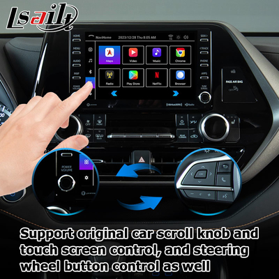 Car Video Interface wireless carplay android auto Android 13 TOYOTA Highlander