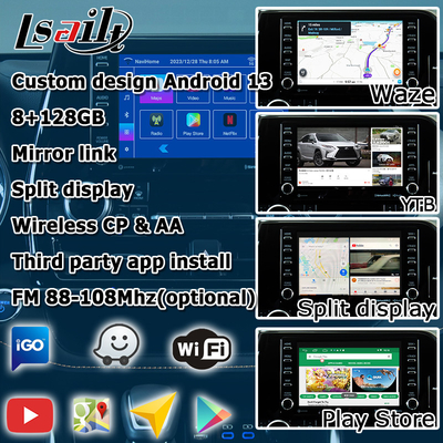 Car Video Interface wireless carplay android auto Android 13 TOYOTA Highlander