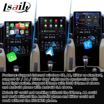 Android 13 video interface for Toyota Land Cruiser LC200 GXR with rear view WiFi carplay android auto