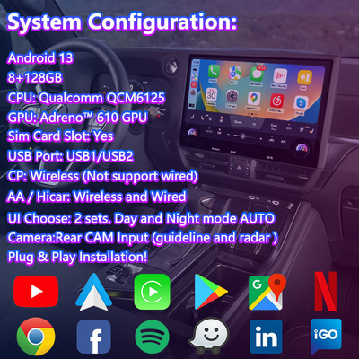 Lsailt Android Carplay Multimedia Video Interface for 2024-Present Lexus GX GX550