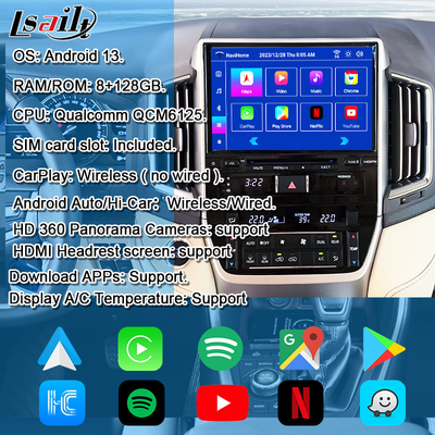 Android Multimedia Interface for Land Cruiser GX_R 2018-2021 LC200 Wireless Apple CarPlay&Android Auto Retrofit Upgrade