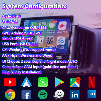 Lsailt Android Multimedia Video Interface for 2018-2022 Toyota Land Cruiser LC200 GX-R LC 200 GXR