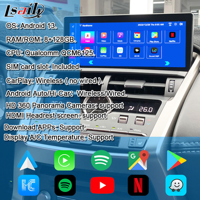 Lexus Android Screen with Wireless CarPlay & Android Auto 10.25 Inches Touchscreen | SIM Card & 360 Cameras IPS Display
