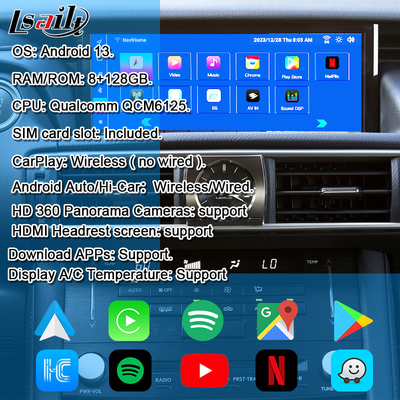 Android 9.0 PX6 Lexus Android Screen Lsailt With Google Map YouTube Netflix