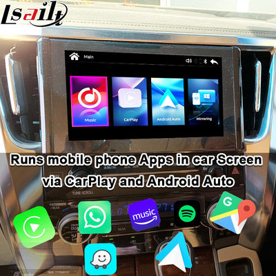 Wireless Apple CarPlay/Android Auto Upgrade Module for Alphard 30 Series Vellfire Toyota Support FM Radio,A/C, Mirroring,Cameras