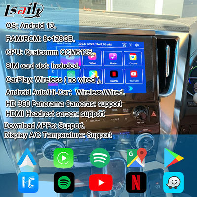 Lsailt OEM Android Upgrade Module for Toyota Alphard 30 Series Vellfire Integration Wireless CarPlay, Android Auto, YouTube, Google Map