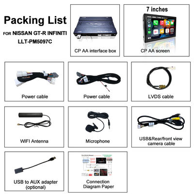 Lsailt 7 Inches Wireless Android Auto CarPlay Screen for Infiniti G37 G25 G35 Skyline 370GT (V36) Q40 2007-2014 HD Touch DisPlay