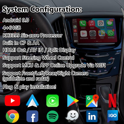 Lsailt Android Navigation Video Interface for 2014-2019 Cadillac ATS CUE System With Carplay