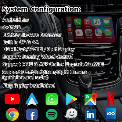 Lsailt Android GPS Navigation Video Interface for 2013-2019 Cadillac CTS CUE System with Carplay