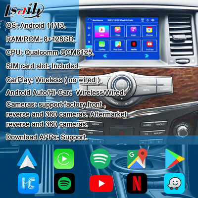 Android 13 Multimedia Module for Armada Patrol Y62 Quest OEM Screen Upgrade with Wireless CarPlay,YouTube, Google Map