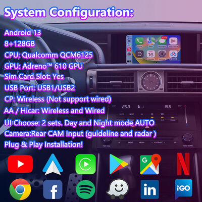 Lsailt Android Video Interface for Lexus IS250 IS300h IS350 IS200t IS300 IS Mouse Control 2013-2016