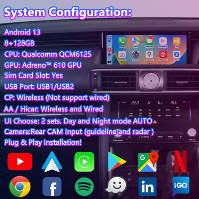 Lsailt Android Carplay Interface for Lexus IS200T IS300H IS350 IS300 F Sport AWD IS XE30 2017-2020