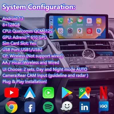 Lsailt Android Carplay Interface for 2017-2021 Lexus NX 300 NX300h NX200T NX300