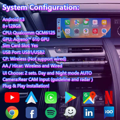 Lsailt Android Carplay Lexus Video Interface for 2017-Present Lexus LC 500h 500 LC500 LC500h