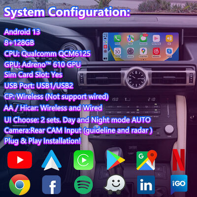 Lsailt Android Carplay Video Interface for 2018-Present Lexus RC 350 RC300 RCF RC300h RC350