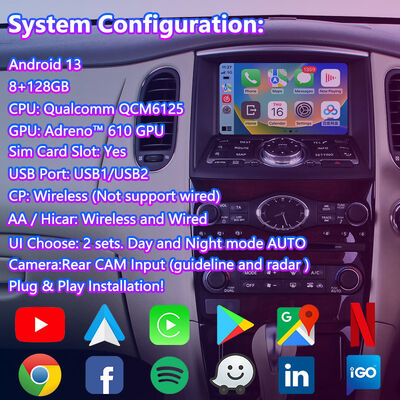 Lsailt Android Navigation Multimedia Interface for 2007-2013 Infiniti EX EX35 EX37 EX30d EX25