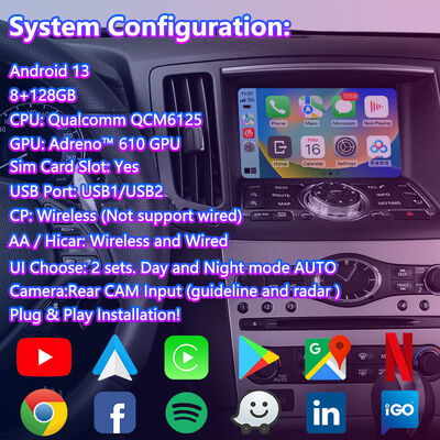Lsailt Android Carplay Multimedia Video Interface for 2008-2013 Infiniti G37X G25 G35 G37S G35x G25X G37