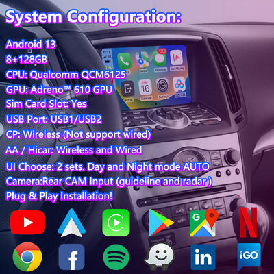 Lsailt Android Multimedia Navigation Box Carplay Interface for 2013-2016 Infiniti Q40 Q60 Q60S