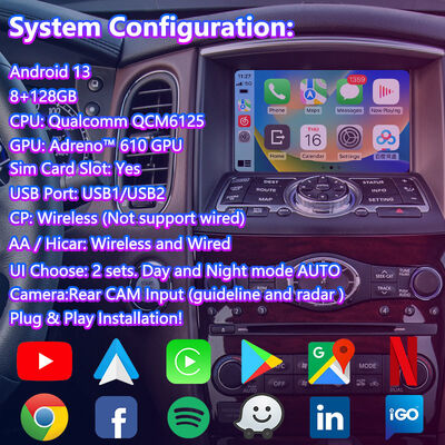 Lsailt Android Carplay GPS Navigation Interface for 2013-2017 Infiniti QX50