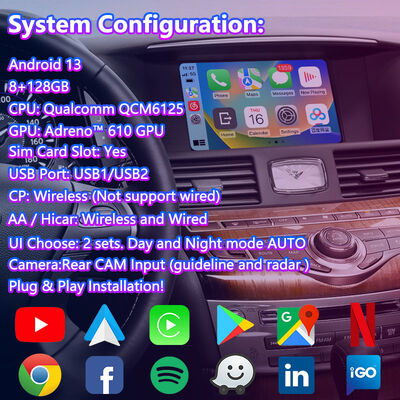 Lsailt Android Carplay Multimedia Interface Box for 2013-2023 Infiniti Q70S Q70L Q70
