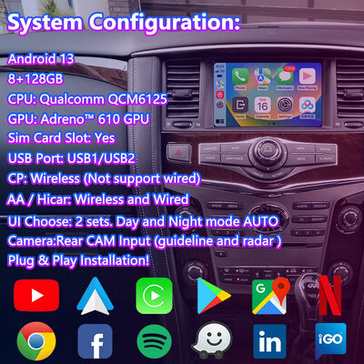 Lsailt Android Carplay Multimedia Navigation Interface for 2018-2021 Infiniti QX80