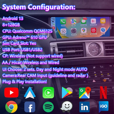 Lsailt Android Carplay Multimedia Screen for 2013-2020 Lexus IS 250 IS200T IS300 IS350 IS300h IS250