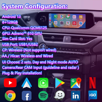 Lsailt Android Carplay Multimedia Screen for 2018-2021 Lexus UX 300e UX200 UX250h UX300e