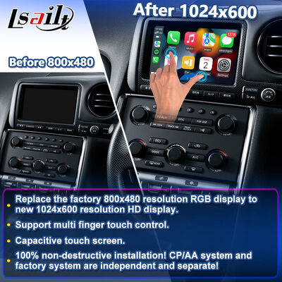 Lsailt Wireless Android Auto Carplay Screen for 2007-2010 Nissan GTR JDM GT-R R35