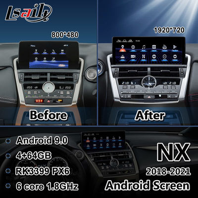 Lsailt 10.25 Inch car navigation for android Screen for Lexus NX NX300 NX300h 2018-2021 gps multimedia system