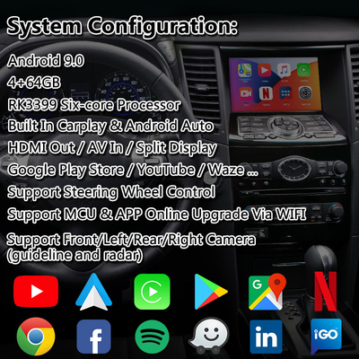 4+64GB Wireless Android Auto Interface Android Carplay For Infiniti QX70 QX50 QX60 Q70