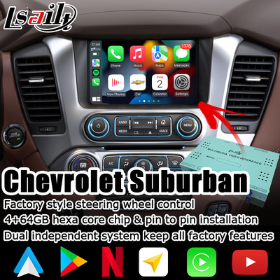 Android auto carplay box interface for Chevrolet Suburban Tahoe with rearview WiFi video