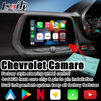 4+64GB Android Auto carplay Video Interface Voice Control For Chevrolet Camaro 2016-2019