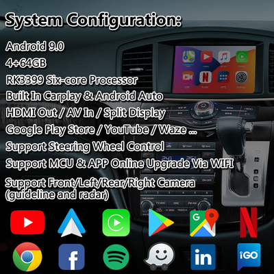 Android Multimedia Video Interface Wireless Carplay For Nissan Elgrand E52