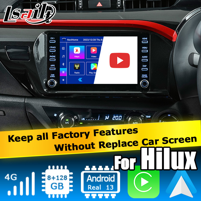 Toyota Hilux Android 13 multimedia video interface wireless carplay ...