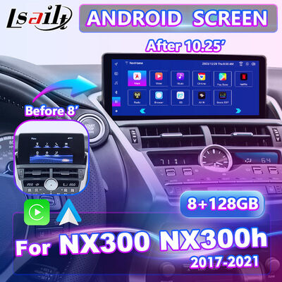 Lsailt 10.25 Inch Android Carplay Multimedia Video Interface Screen for 2017-2021 Lexus NX 300h NX200 NX300 NX300h