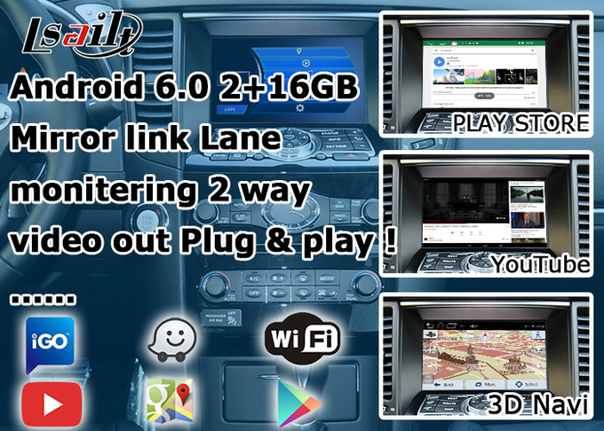 Android Navigation Car Video Interface Support Waze / Youtube For Infiniti QX70 / FX